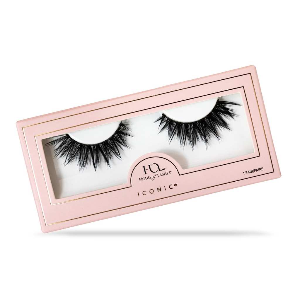 House of Lashes Iconic False Eyelashes - Comfortable Fake lashes for Bold Daring Look, Easy and Reusable Faux Mink Lashes for All Eye Shapes