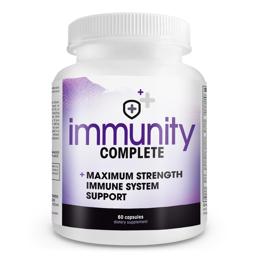 Immunity Complete - 20-in-1 Immunity System Booster Formule met Cat's Claw, Quercetin, Vitamine C en Olive Leaf Extract 60ct