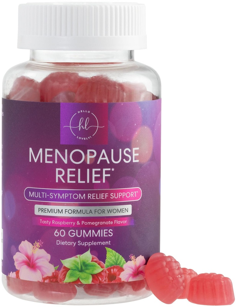 Menopauze supplementen voor vrouwen - volledige natuurlijke milde hot flashes & night Sweats ondersteuning, multi voordeel Menopauze relief Gummy, ondersteuning voor evenwicht & energie, glutenvrije & niet-GMO - 60 Gummies