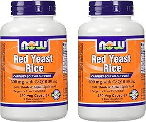 Nourriture 600mg Riz de levure rouge et 30mg Coq10, 120 capsules (paquet de 2)