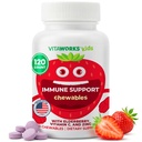 Kinderen Vlierbessen met zink en vitamine C - Immuun Ondersteuning Supplement Kauwtabletten - smakelijke natuurlijke gemengde Bessensmaak - Veganistisch, Vegetarisch, Glutenvrij, Non-GMO, voor kinderen, 120 Kauwtabletten