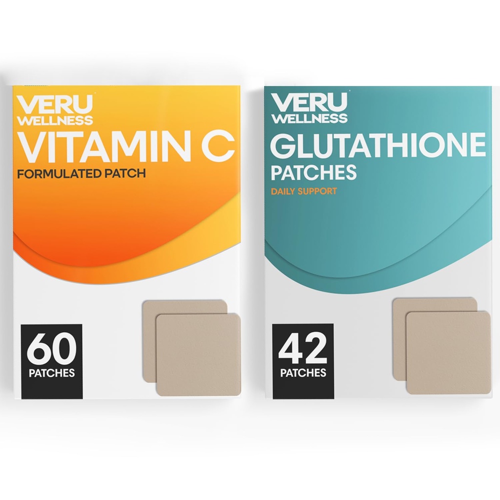 Veru Wellness Antioxidant Power Duo Lifestyle Patches C, Glutathion - Zelfklevende tijd Release Topische Patch, 8-10 Uur (42 Day Supply)