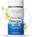 Best Nest Wellness Omega-3 Softgels - Fish Oil Supplement ondersteunt hersenen gezondheid - voedingsondersteuning voor moeders - EPA & DHA supplement Aids Immune System Health - 30 Softgels