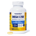 Oceanblue Professional Omega-3 2100mg Fish Oil Supplement – Triple Strength, High Potency EPA, DHA & DPA – Burpless, Wild-Caught, Natural Orange Flavor – 120 Count (Pack of 1)