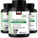 Force Factor ProbioSlim Extra Strength Probiotic Supplement for Women and Men with 30 Miljard CFUs and Green Tea Extract for Gut Health Support, Bloating and Gas Relief, 120 Count (Pack of 3)