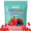 Novali Zeolite Kids Detox Gummies, Mixed Berry Flavor with Vitamin C, Vitamin D3, B12 for Energy, Focus, Digestive, Immune, Antioxidant, 60 Gummies