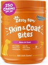 Zesty Paws Omega 3 Visolie voor honden - Zesty Paw Honden Vitaminen en Supplementen voor Hip, Gezamenlijke & Huid, Kip (250 Kauwen)
