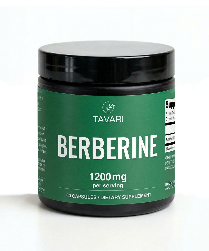 Berberine - Berberine HCL 1200mg Per Serving for Metabolism & Cardiovascular Health Support - Non-GMO, Gluten-Free, GMP Certified - 60 Veg Capsules, 30 Servings - Made in USA