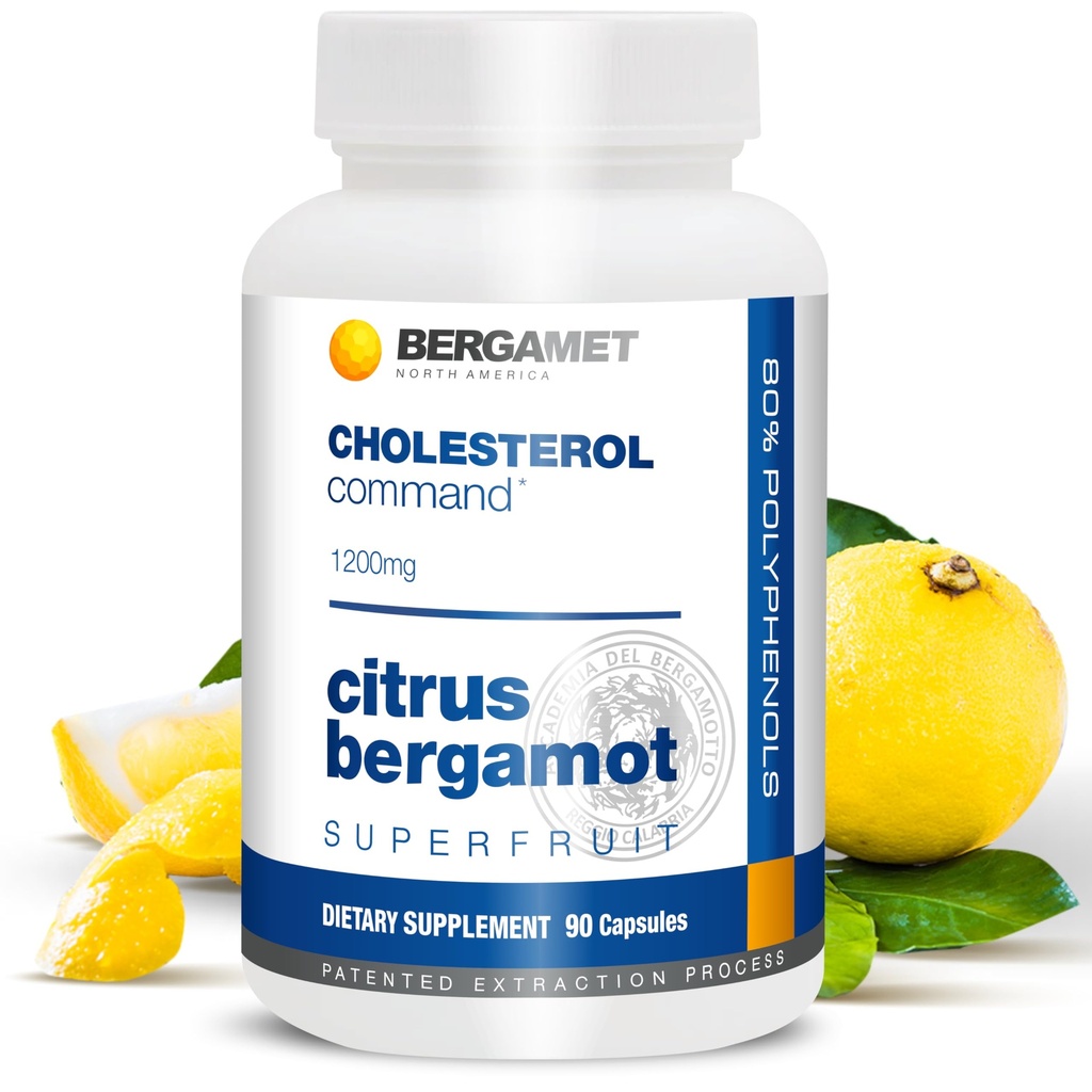 Cholesterol Command, Citrus Bergamot SuperFruit Supplement, 47% Bergamot Polyfenol Fraction (BPF) Gepatenteerde Formule, Made in The USA, 1 Month, 90 Capsules