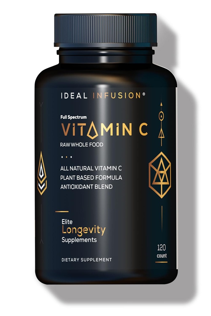 Ideaal Infusion Whole Food Vitamin C Complex: 675mg Organic Vitamin C from Oranges and Acerola Berrys with Natural Food Based Bioflavanoids (60 Servings) Plant Based Vitamin C, Vegan, Non-GMO