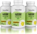 NaturalSlim Natural Potassium Citrate Gluconate 99 mg - Kadsorb Supports Electrolyte Balance & Normal pH - Absorbable Potassium Supplements with Essential Minerals - Non GMO 400 Capsules 3 Pack