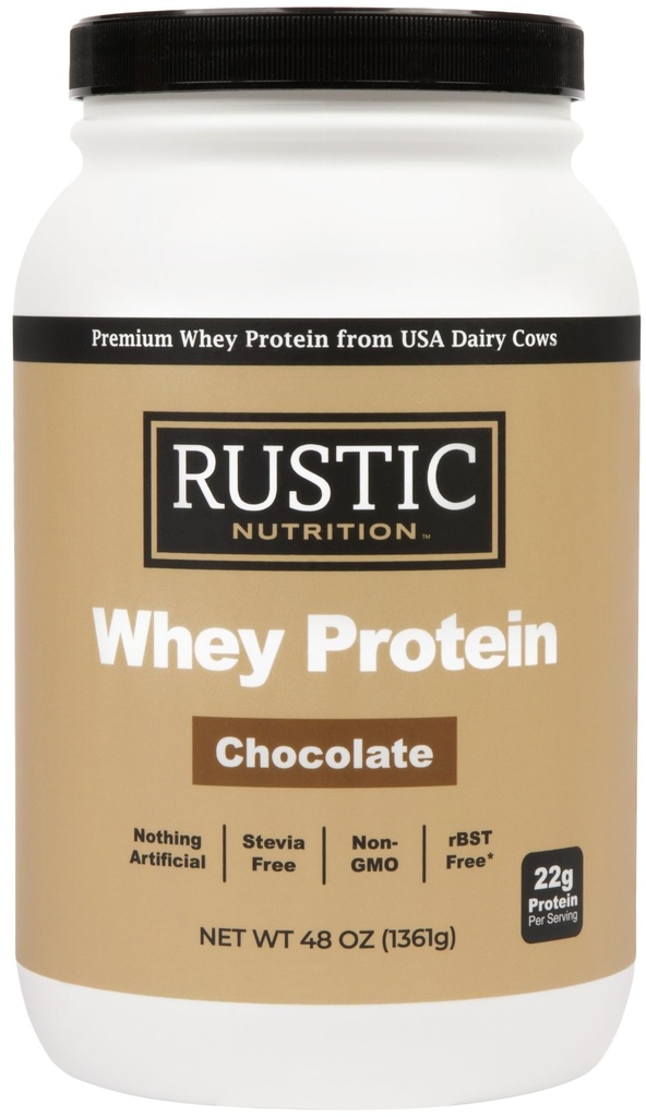 Premium Whey Protein Powder, Sweetened with Coconut Sugar, USA-Sourced, No RBST/RBGH, No Stevia or Sucralose, Instantized, Non-GMO, Soy & Gluten Free (Chocolate, 48 Oz)