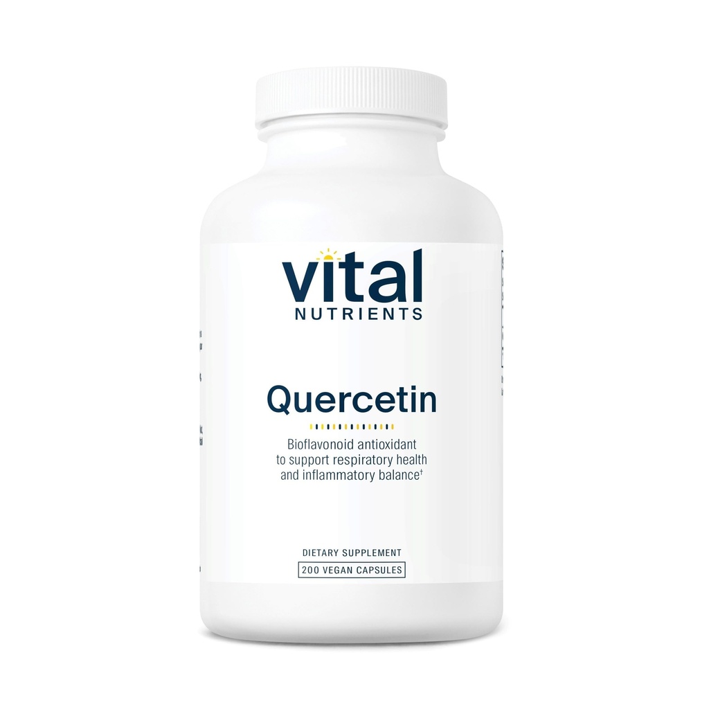 Nutriments vitaux Quercetin de Végétal Supplément Quercetin Vegan avec Bioflavonoïdes pour Sinus, Respiratoire, Cœur, & Soutien de fonction immunitaire de Gluten, Dairy, Sans Soy de 500mg de 200 capsules