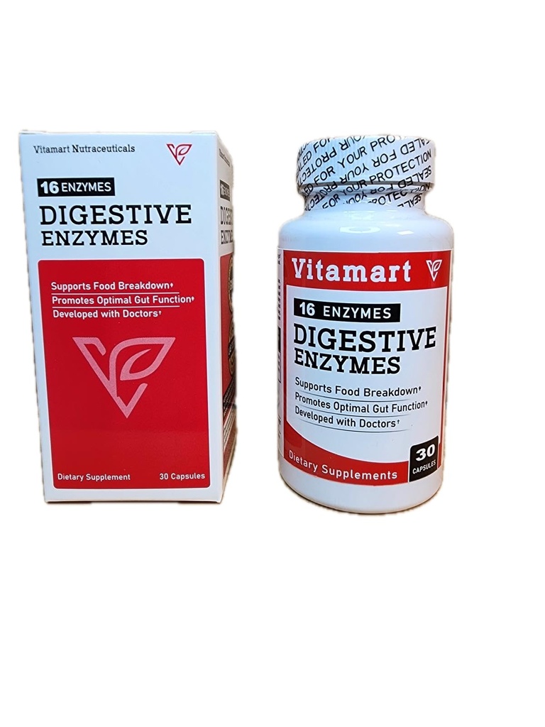 Digestive Enzymes for Women & Men | 16 Enzyme Blend with Bromelain, Papain & Lactase | Gut Health Supplements for Digestion, Bloating Relief & Nutrient Absorption | 60 Capsules