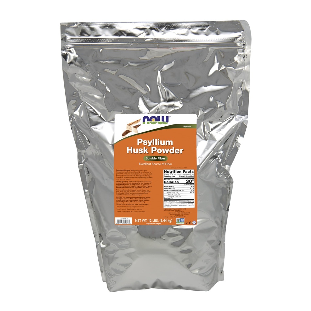 MAINTENANT compléments alimentaires, poudre de musc de Psyllium, Projet non-OGM, fibre soluble, 12-Pound