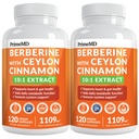 21-in-1 Berberinesupplement met Ceylon Cinnamon met chroom, Bitter Melon en Green Tea Extract en Black Pepper Extract 5X voor energie & Metabolisme ondersteuning met 5279 mg (120 ct, verpakking van 2)
