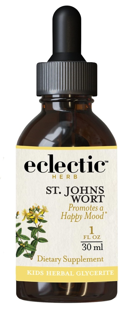 INSTITUT ÉCLECTIQUE Herbes pour enfants - St. John's Wort, Black Cherry Flavor (en anglais seulement) Supplément santé aux herbes, favorise une humeur positive