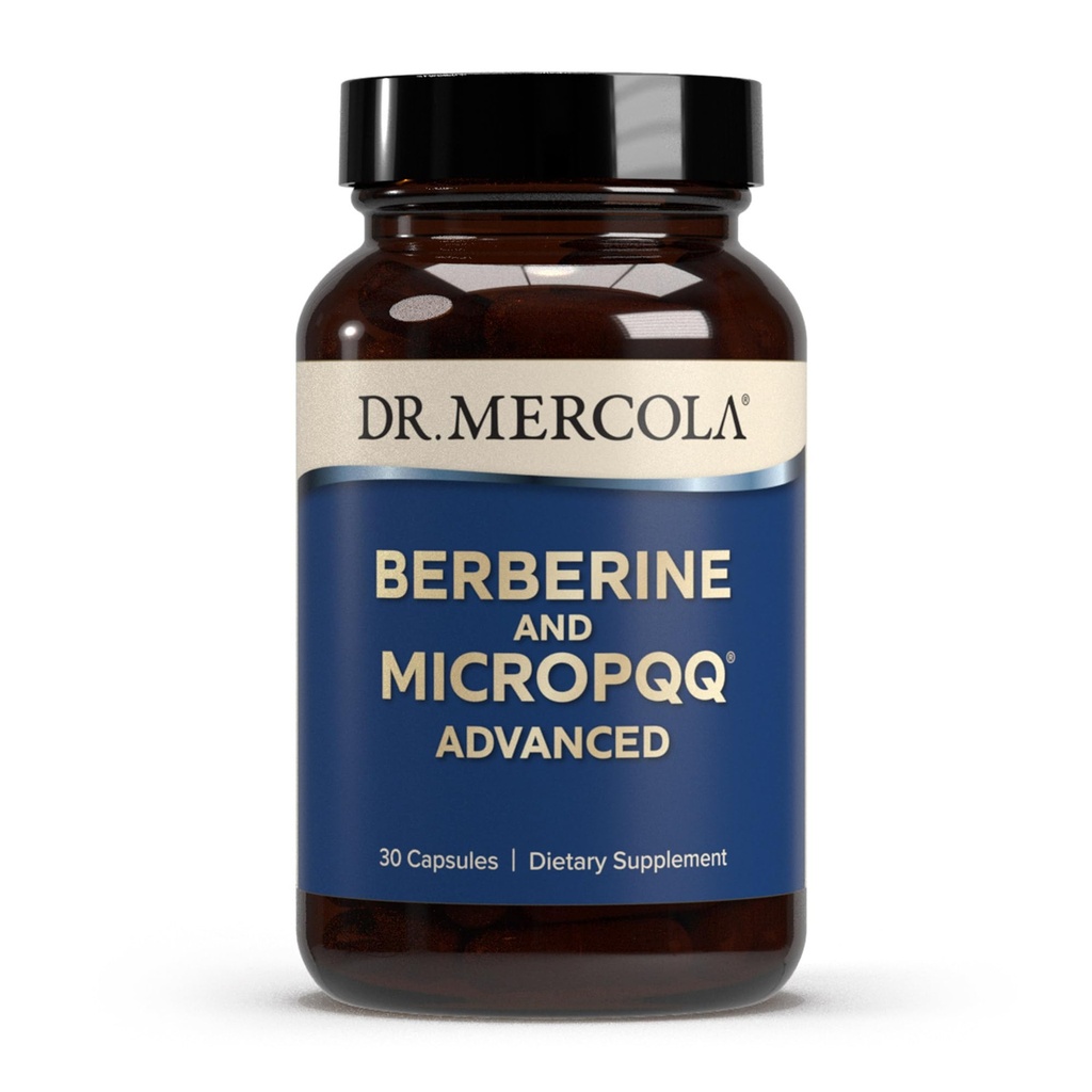Dr. Mercola Berberine en MircoPQQ Advanced - Biedt Metabole, Mitochondriale, Hersenen en Immune Ondersteuning - GGO-vrije, Glutenvrije & Soy-Free - 30 Capsules (30 porties)