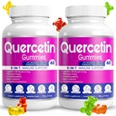 (2 Pack) Gummies Quercetin par BioVitalica - Quercetin avec la vitamine Bromelain C et Zinc & Elderberry + Vitamine D3-5 dans 1 Immune Support - Zinc Quercetin 750 mg pour les enfants et les adultes
