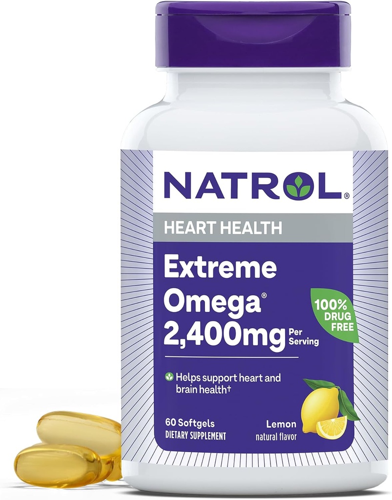 Natrol, Omega-3 Extreme Softgels, Heart Health Dietary Supplement, 60 Tellen