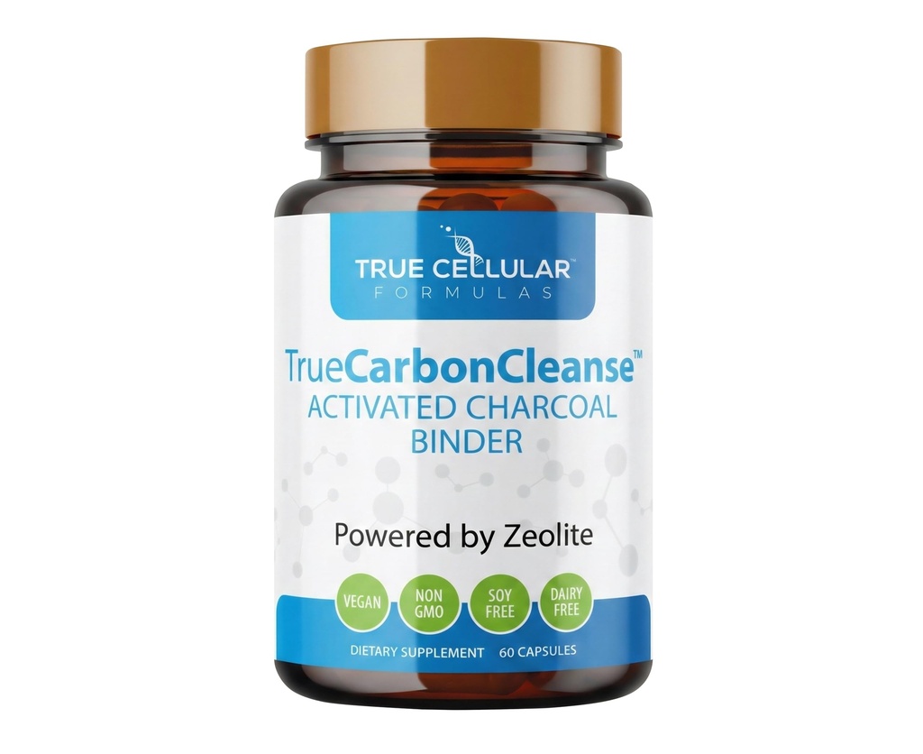 TrueCarbonCleanseTM - Perfect Gut Detoxicier & Binder - Geavanceerde formule met biologische Bamboe Geactiveerde Charcoal Capsules - 60 Capsules - Veganistisch, Niet GGO, Glutenvrij, Sojavrij, Niet-oxic Gecertificeerd