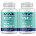 BESTVITE P-5-P 100mg (240 Vegetarische capsules) (120 x 2) (CoEnzymated Form of B-6) - No Stearates - Vegan - Non GMO - Glutenvrij