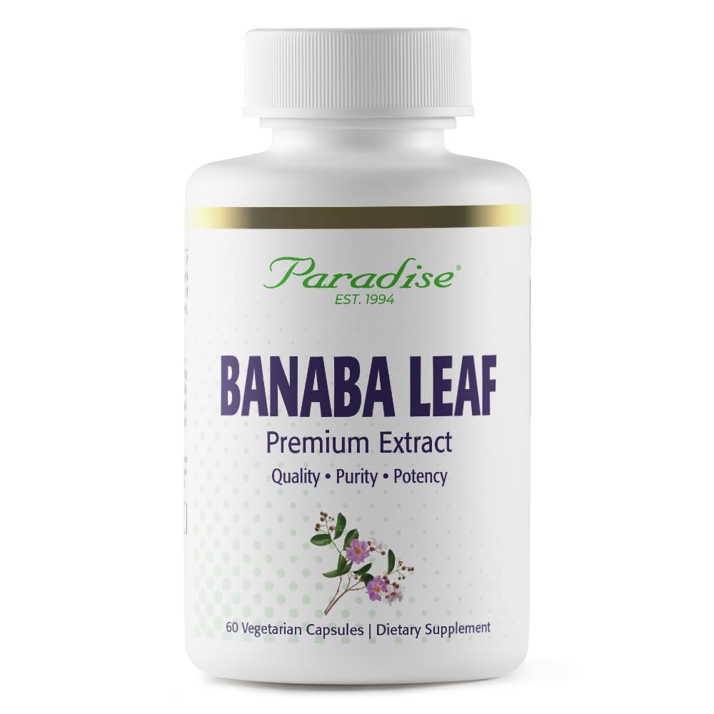Paradise Herbs, Banaba Leaf, 12:1 Concentrated Extract, 250 mg, Vegan, Gluten-Free, Non-GMO, 60 Capsules