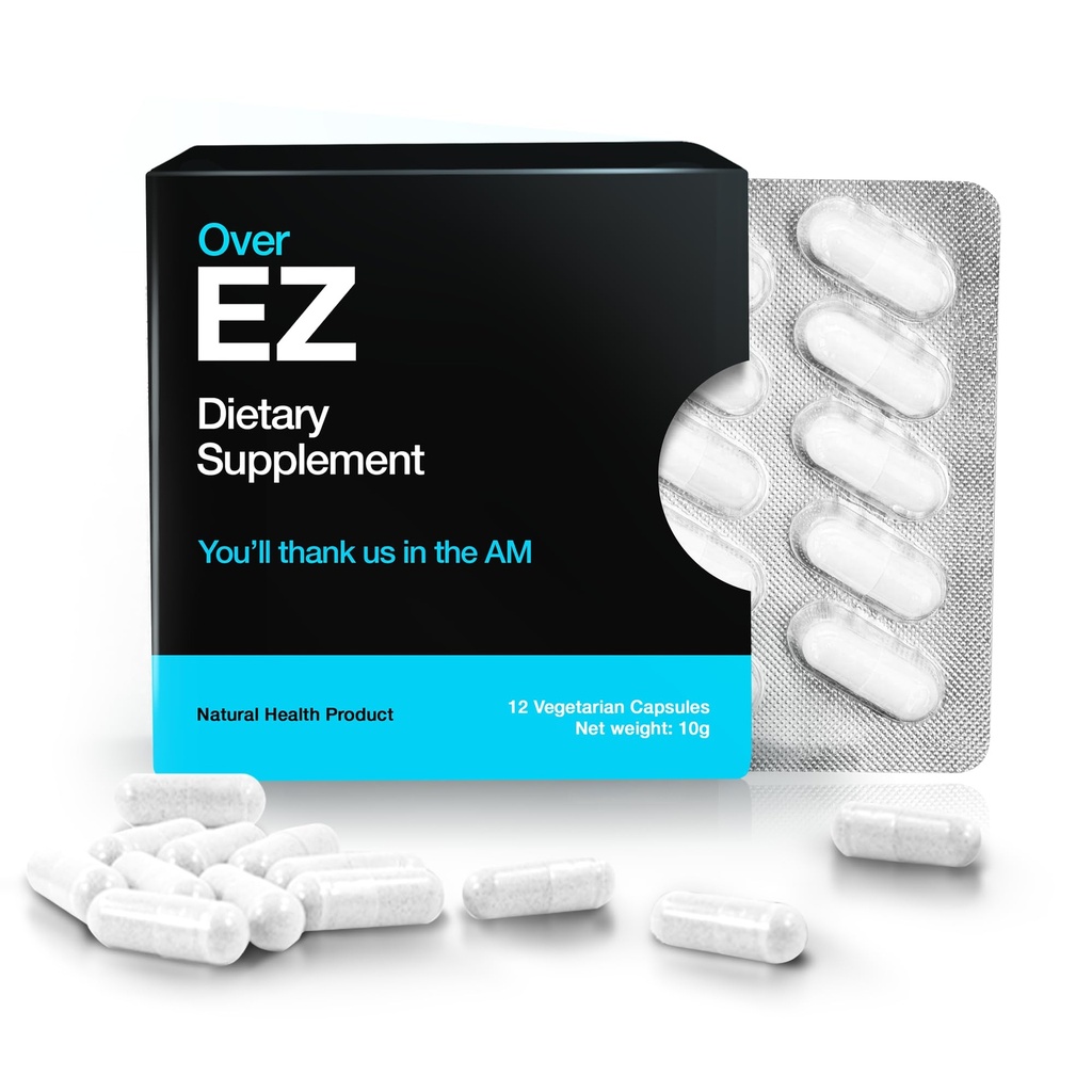 EZ Pre-Drink Supplement - Partij Herstel & Preventie Pillen voor een Nacht Uit & Better Mornings (12 Capsules) & Melkdistel, Aminozuren, Vitamine Bs