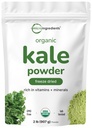 Sustainably US Grown, Organic Kale Powder, 2 Pounds | Fresh Freeze Dried Source | Nutrient-Dense Greens Superfood | Kale Tea and Green Drink Mix | 907 Servings, No GMOs, Vegan Friendly