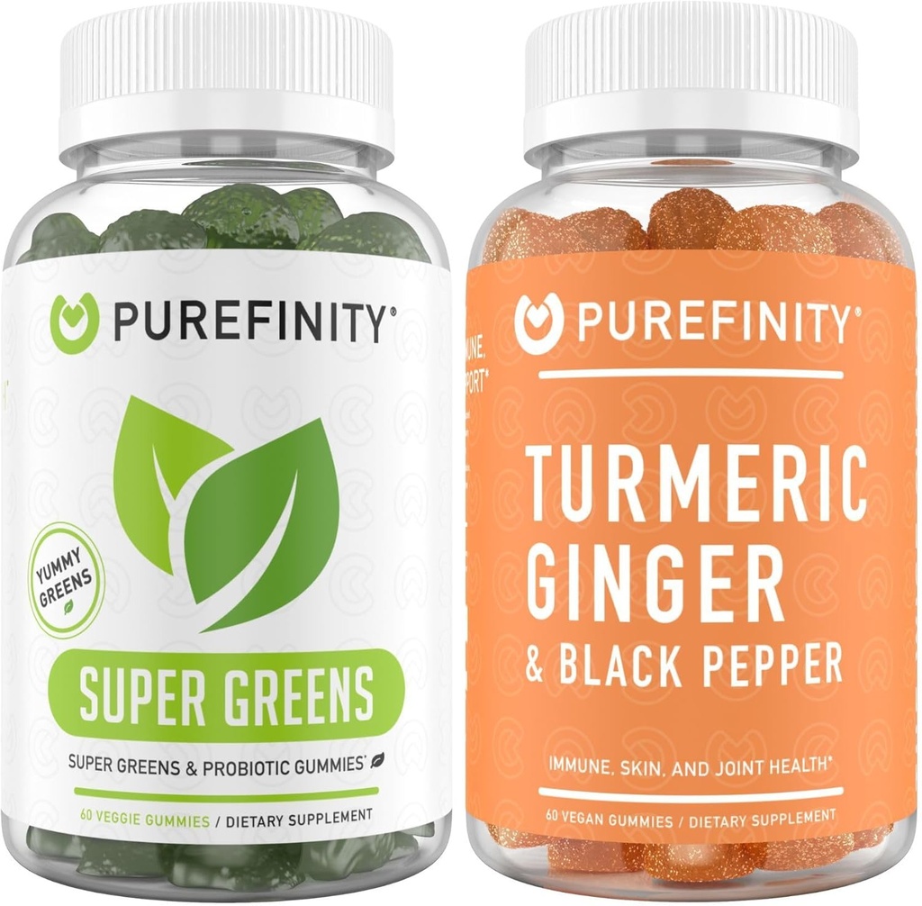PUREFINITY Gingembres Turmériques + Super Greens Gommies Bundle