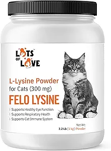 FELO LYSINE - Poudre L-Lysine pour chats 300 mg (Thomas Pet plus tôt), 1 Kg ou 2,2 lb