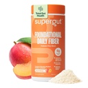 Supergut Foundational Daily Fiber Powder, Sugar Free & Vegan Prebiotic Fiber Blend for Gut Health & Digestive Support, Supplement for Men & Women with Solnul & Sunfiber, Peach Mango, 18 Servings