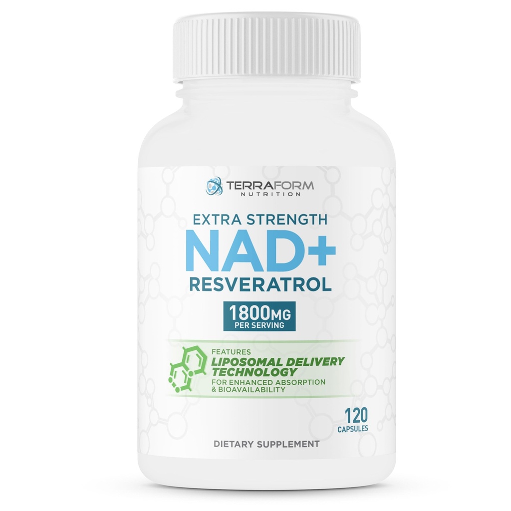 Liposomal NAD+ Resveratrol Supplement – 1500mg NAD+ & 300mg 98% Trans-Resveratrol – 60-Day Supply – Advanced NAD+ Complex for Cellular Energy & Healthy Aging Support