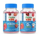 Levensvatbare Suikervrije Preciotic Fiber Kids + Vitamine D Kids, Gummies Bundle - Grote Proeverij, Vitamine Supplement, Glutenvrij, GGO vrij, Kauwbare Gummy