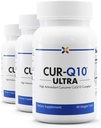 Stop nu met verouderen - CUR-Q10 Ultra Complex - Curcumin2K & MAX-Q10 - Brain & Heart Health, Antioxidants, Mood Support and Joint Health Support - Turmeric & Black Pepper, CoQ10 - 60 Vcaps (3 Pack)