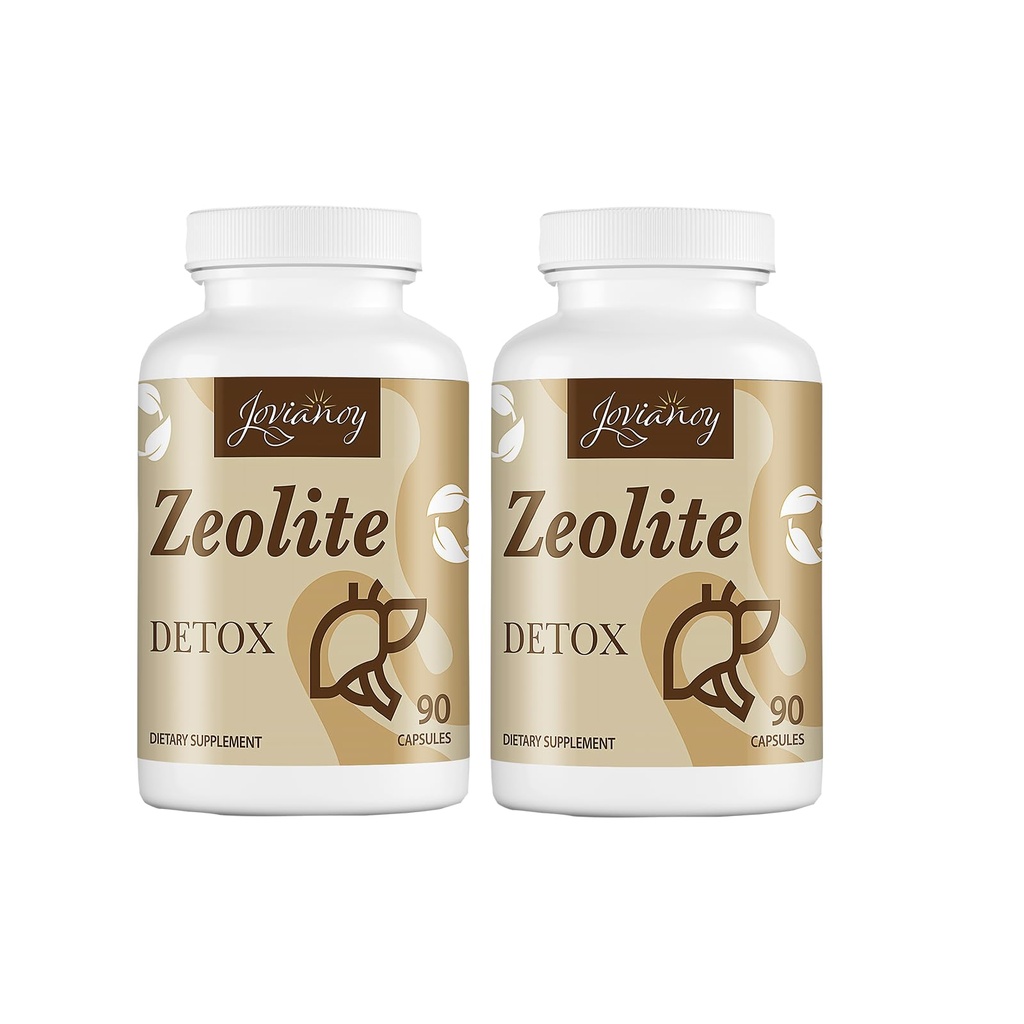 Zeoliet Detox Capsules, Biologische Geactiveerde Charcoal, Bentonite Clay, 1-2 μm Clinoptiloliet, Maximale Absorptie, Gut Liver Detox Reinigen Volledige Lichaam voor Vrouwen Mannen, 180 Capsules