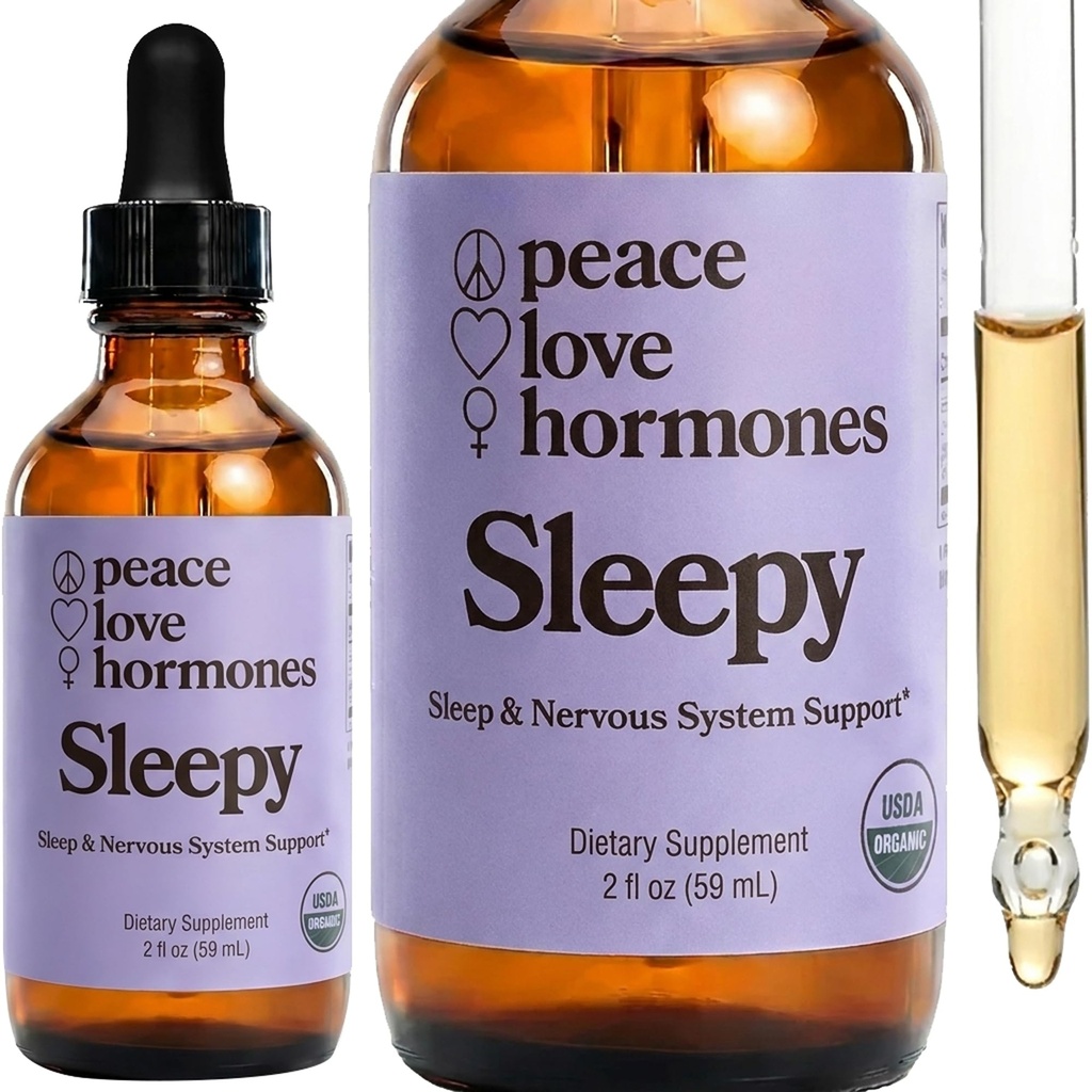 peace. love. hormones. Sleepy Natural Sleep Aid & Nervous System Support – Herbal Supplement – Helps Promote Deeper Sleep, Calming Mood, and Recovery – Non-Drowsy Herbal Formula