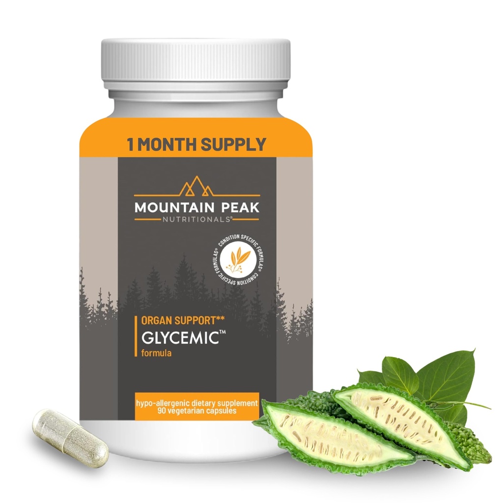 Mountain Peak Nutritionals Glycemic Formula - Organ Support Supplement - Supports Healthy Levels & Promotes Metabolic Processes - Hypoallergenic Dietary Supplement (90 Vegetarian Capsules)