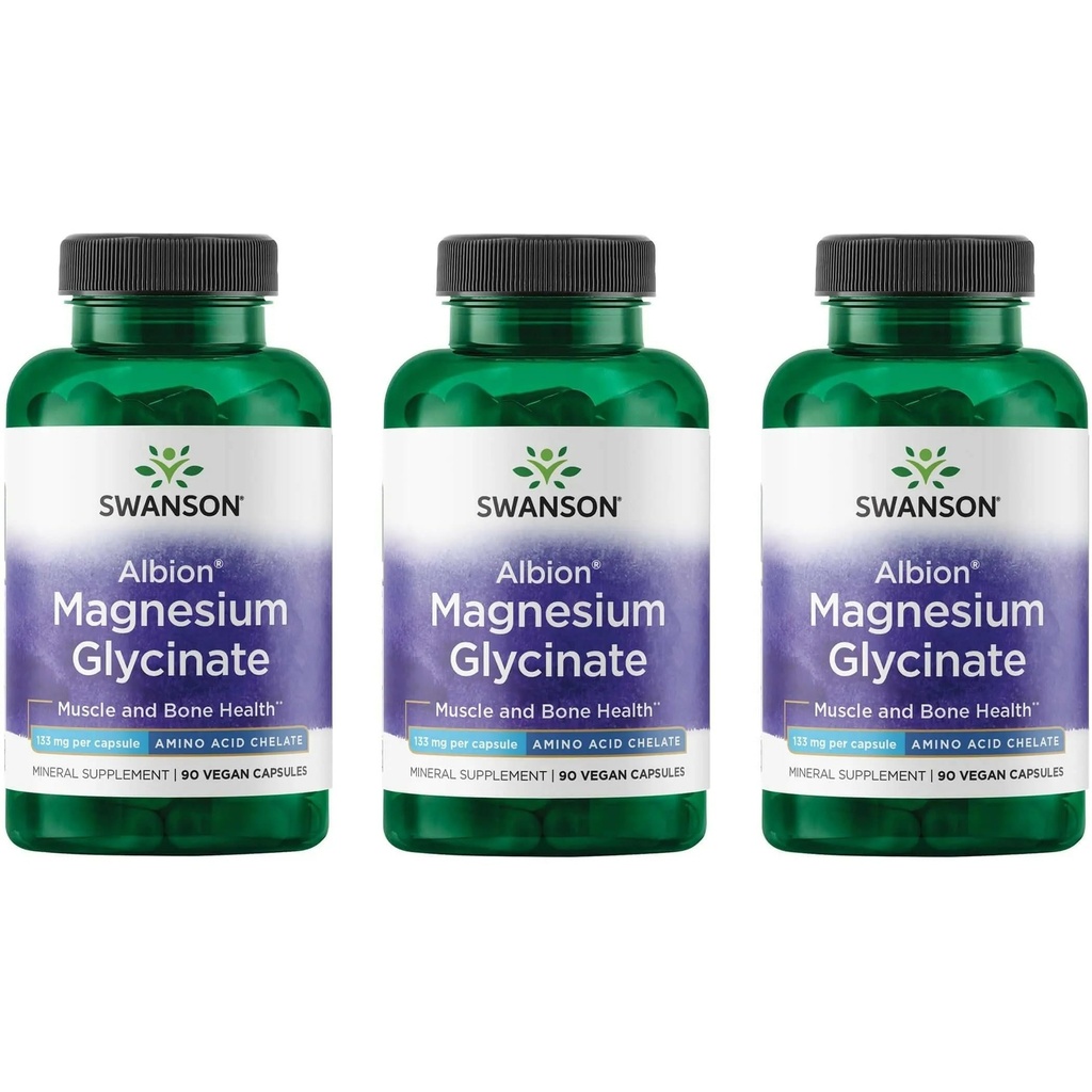 Swanson Chelated Magnesium 133 Milligrammen 90 Capsules (3 Pack)