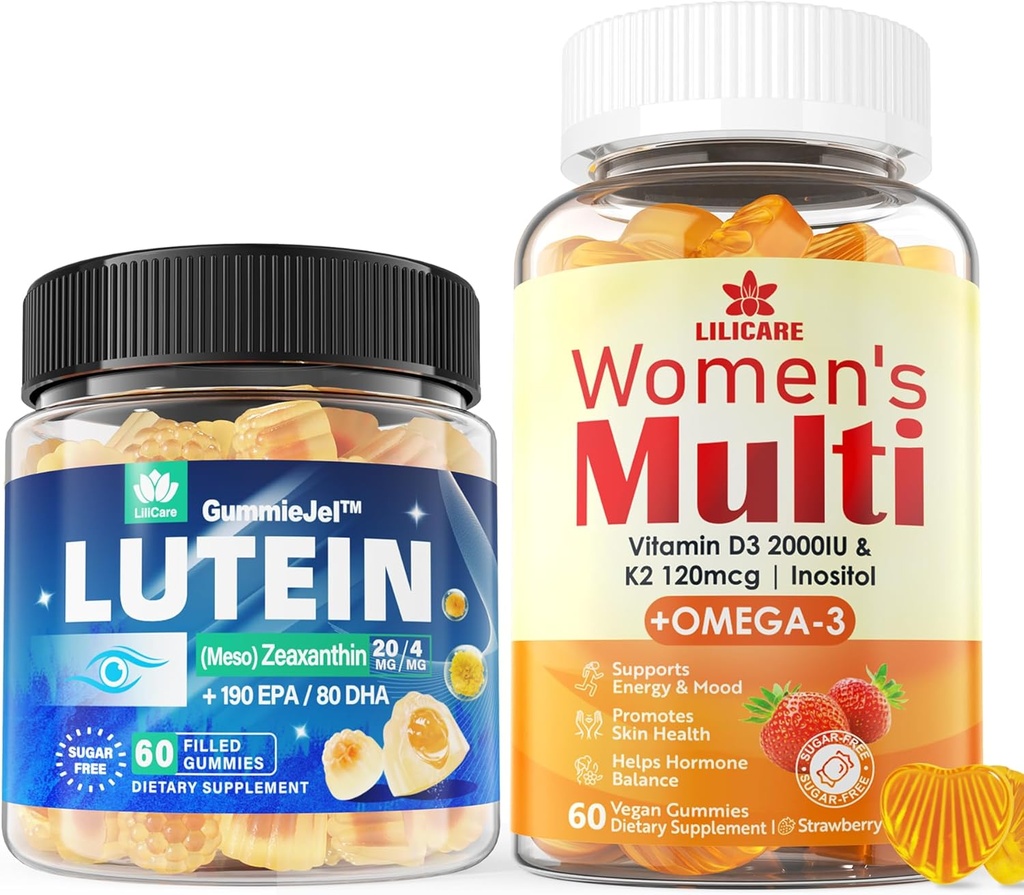 Vitamines oculaires Gommies remplies + Gommies multivitamines pour femmes