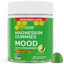 Mood Magnesium Gummies - 200mg Magnesium Citrate & 125mg Sensoril Ashwagandha Gummies - met L Theanine for Calm & Stress Support - Mag Citrate and Ashwagandha Supplement - 30 Green Apple Chewables
