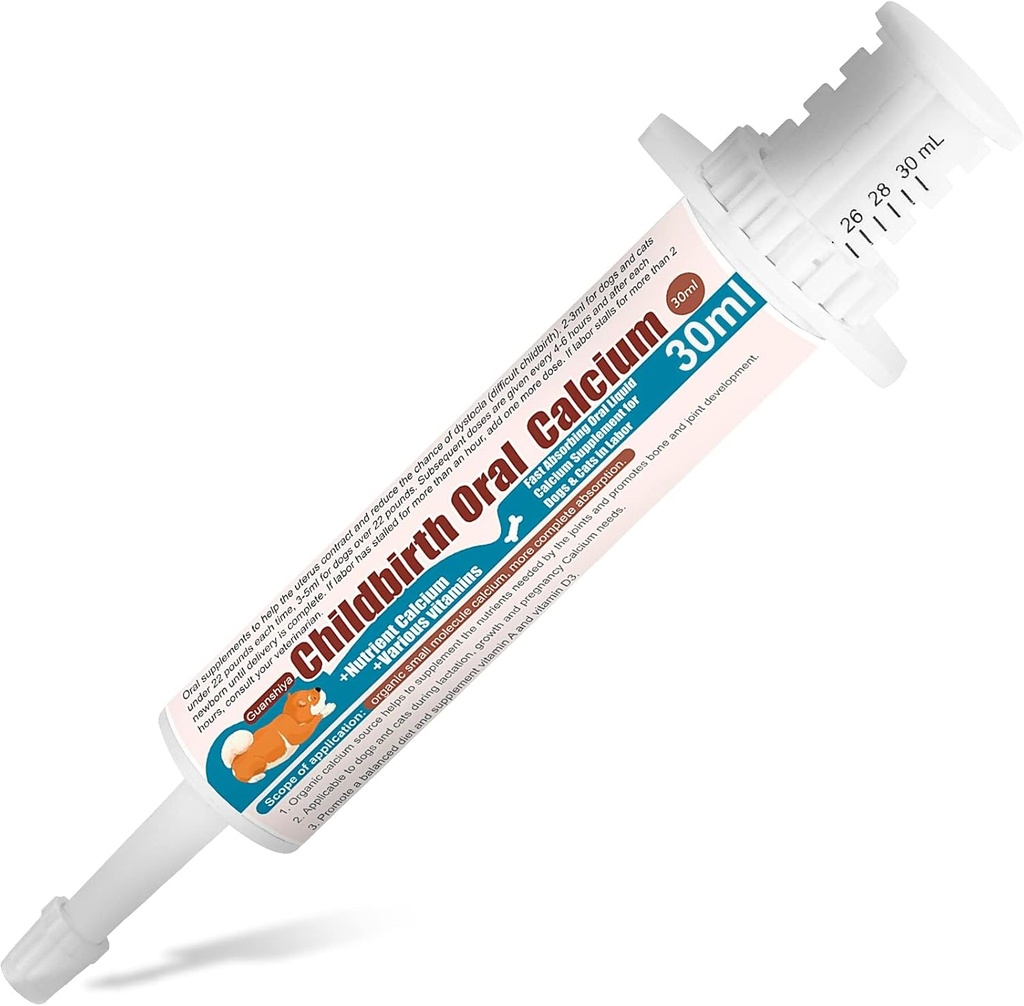 Orale calcium voor honden Fast Absorbing Calcium Supplement Liquid - Whelping, Nursing, and Calcium Deficency Supporting Efficient Labor-30 cc