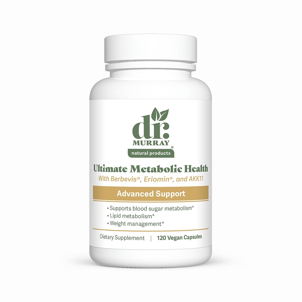 Dr. Murray's Ultimate Metabolic Health - Berbevis® Berberine Phytosome + Eriomin® Citrus Flavonoids + Ceylon Cinnamon + Akkermansia AKK11® Probiotic | Vegan | GMP Certified | 120 Capsules