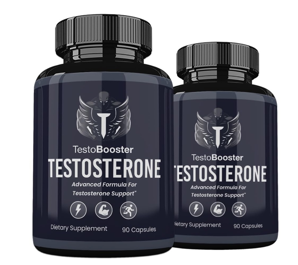 TestoBooster Advanced Formula*, Testo Booster Pills, Bio TestoBooster Dietary Supplement, 180 Vegetable Capsules, 2 Month Supply