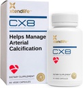 Xtendlife CX8 Heart Health Supplement voor cardiovasculaire ondersteuning, circulatie en arteriële gezondheid - met vitamine K2 MK7, D3, Tocotrienolen, en Sea Buckthorn-30 Day Supply