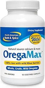 NOORD AMERICAN HERB & SPICE OregaMax - 90 Vegi Capsules - Gezonde Digestieve en Immuunondersteuning - Oreganol P73 Oregano Oil Supplement met Knoflook & Ui - Non-GMO - 90 Servers