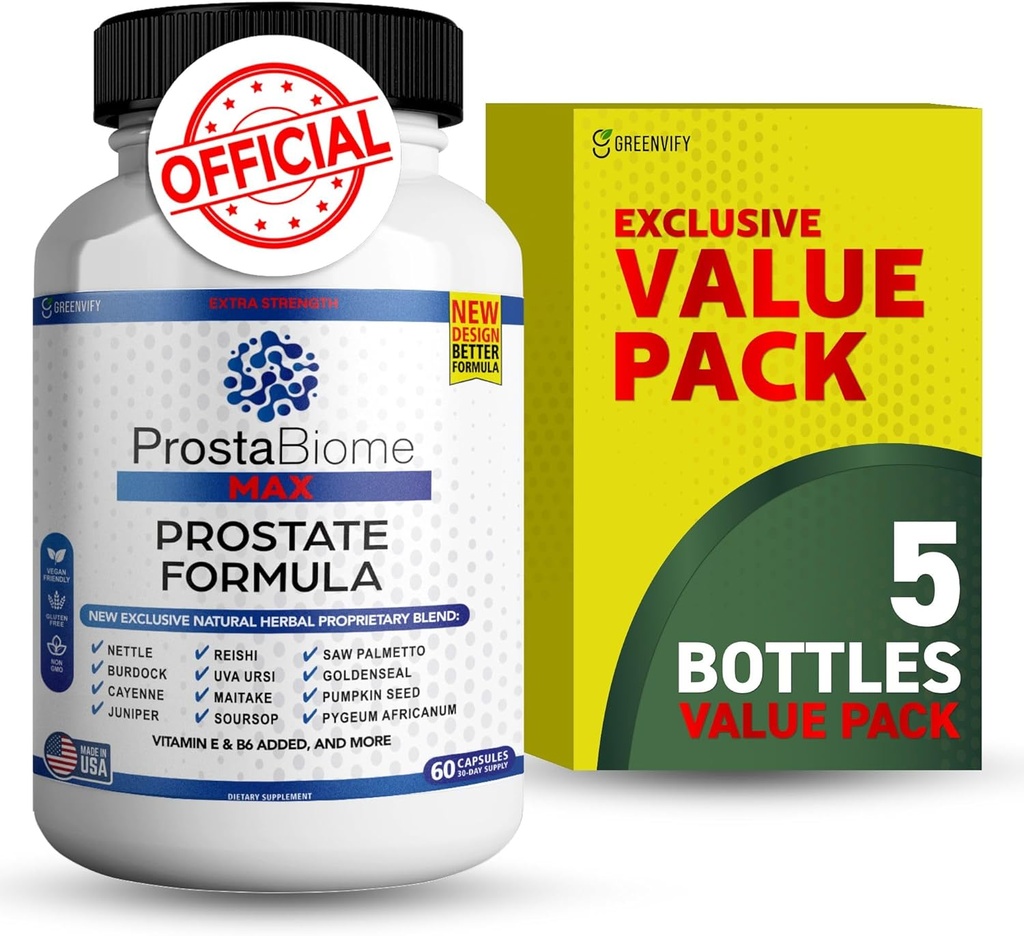 ProstaBiome Max Prostate Formule de soutien, mélange naturel à base de plantes avec Saw Palmetto, 60 capsules, 30 jours d'approvisionnement (5)