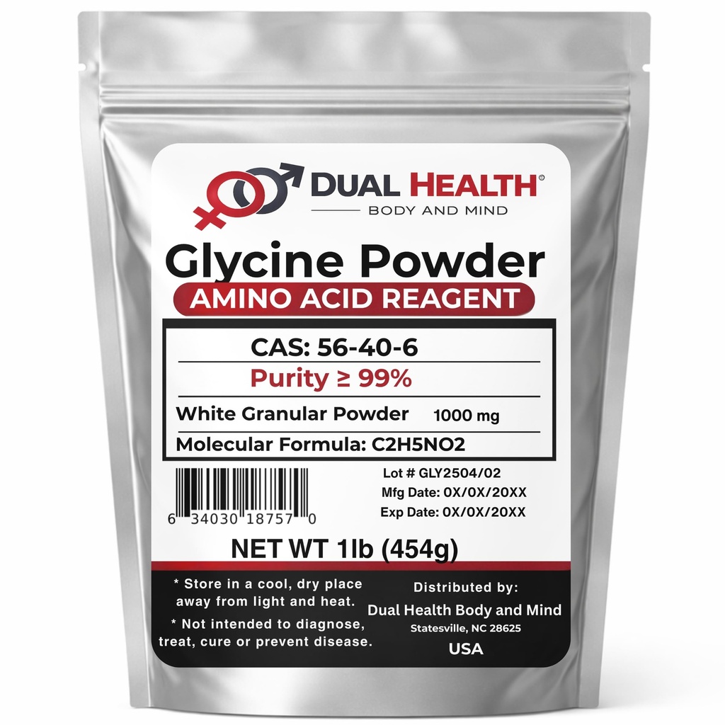 Glycine Powder (1 lb) Pure Free Form Glycine Bulk Supplements, Sleep Amino Acid, Non-GMO, Gluten Free