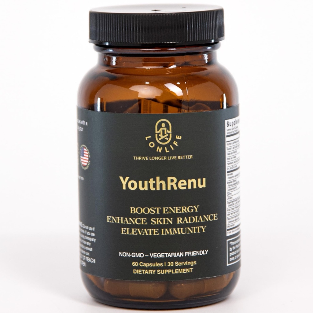 YouthRenu Resveratrol 1200mg Supplement with American Ginseng, Made in USA