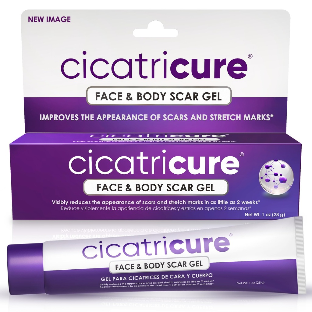 Cicatricure Advanced Scar Gel for Face & Body - Bewezen resultaten in 2 weken, Scar Treatment for Chirurgical Scars, Stretch Marks, Littekens of Burns and Injuries, Acne Scar Treatment, 1 oz (28 g)